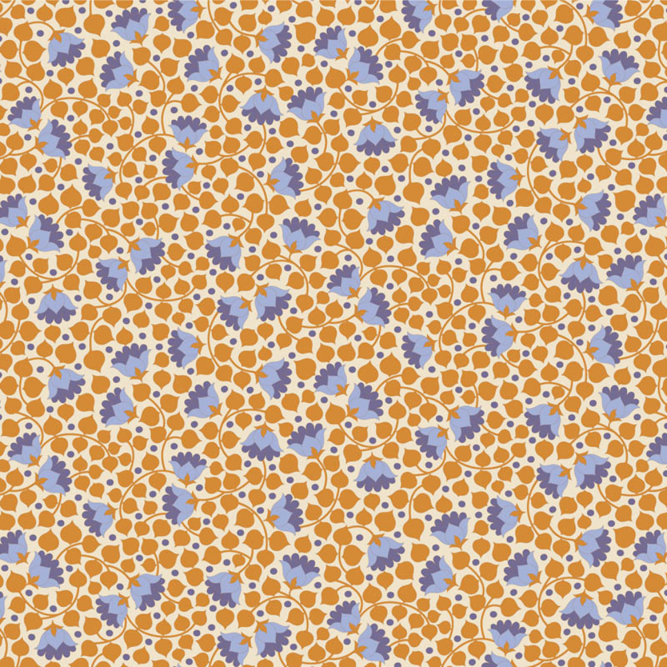 Tilda Patchwork Stoff Baumwolle - Wallflower - Bellflower Mustard